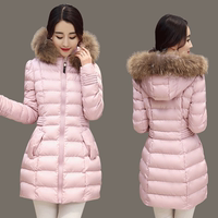 韩国棉衣女中长款修身显瘦加厚纯色冬装棉袄外套女款羽绒棉服2015