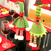 圣诞玩偶红酒瓶套用品 礼物袋圣诞节装饰品 餐厅创意饮料酒瓶套子