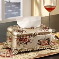 欧式田园创意纸巾盒客厅高档家用收纳盒复古时尚奢华抽纸盒礼品物