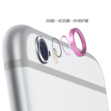 韩国摄戒iphone6/6plus镜头保护圈 摄像头贴金属圈4.7 5.5保护壳