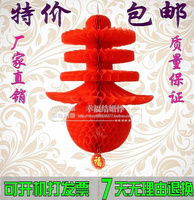 新年春节 春字灯笼塑料纸灯笼 批发婚庆节日喜庆装饰 折叠红灯笼