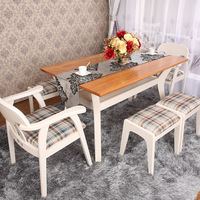实木红橡木桌椅现代简约小户型吃饭桌餐桌餐桌椅组合套装一桌六椅