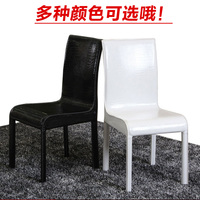 不锈钢真皮鳄鱼纹平纹五金餐椅子 黑白多色 多款椅子可选 4张起拍