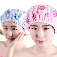 科缦 两个装 双层防水浴帽 韩国三合一加厚加大干发帽  双色可选