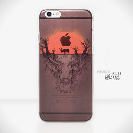 破壳儿|麋境|文艺浮雕鹿苹果iPhone6 plus 6s手机壳全包边软硬套