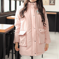 2015冬季新款韩版大码长款棉服 加厚棉袄外套女