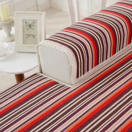 全棉四季沙发垫子防滑加厚组合皮沙发条纹冬季红木粗布布艺沙发垫