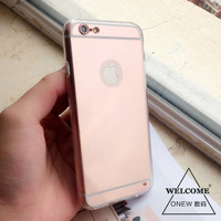 玫瑰金iphone6s/6/6plus/5s手机壳镜面苹果4.7防摔硅胶保护套软潮