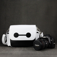 佳能100d 750D尼康索尼相机包单反单肩微单摄影包可爱防水皮 大白