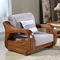 仿古榆木家具特价新中式全实木沙发简约现代小户型沙发床客厅组合