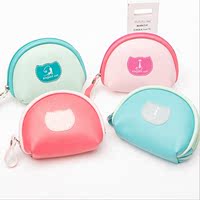 韩国创意PU可爱小猫糖果色亮色女生中小学生 零钱包手拿包收纳包