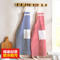 韩版厨房 棉麻围裙时尚 油做饭围腰 韩版厨房成人无袖家居罩衣