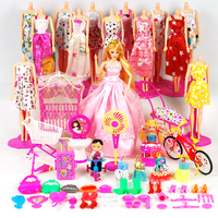 芭比娃娃套装大礼盒儿童女孩玩具屋婚纱公主换装衣服芭芘巴比包邮