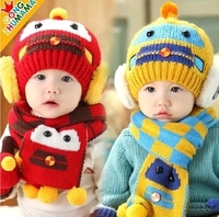 婴儿帽子秋冬0-3-6-12个月男女宝宝帽子儿童毛线帽小孩保暖套头帽