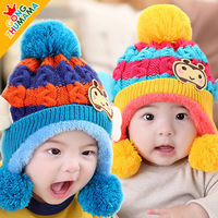 新款韩版婴儿童帽子宝宝帽子冬季小蜜蜂童帽冬季护耳帽童帽男女