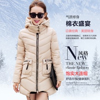 冬季新款韩版修身保暖加厚羽绒棉衣女中长款大码女装棉服外套潮