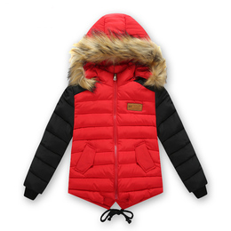 男童棉衣冬季新款15韩版女童毛领棉袄小中童棉服儿童加厚保暖外套