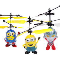 小飞仙遥控飞机小黄人感应飞行器 芭比娃娃直升机玩具飞机男女孩