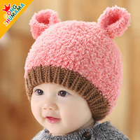 婴儿帽子3-6-9-12个月宝宝帽子1-2岁加绒保暖护耳套头帽男女童帽