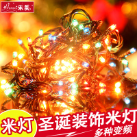 圣诞树装饰灯 圣诞灯串 圣诞灯饰 4.5米100头青光米灯 圣诞彩灯