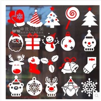 多款圣诞贴纸手套帽子糖果礼物袜子树雪人老人驯鹿雪花铃铛墙贴画