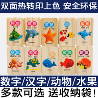 幼儿1-100数字卡片教具 宝宝学习识汉字积木 儿童早教益智玩具