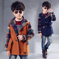 男童冬装外套儿童呢子大衣2015冬款棉衣童装羊毛3-4-5-6-7-8-9岁