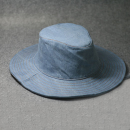 韩国水洗牛仔布全棉大檐渔夫帽子可折叠男女春夏季户外防晒遮阳帽