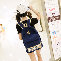 2015韩版学院风帆布双肩包女 大容量高中学生旅行电脑背包书包潮