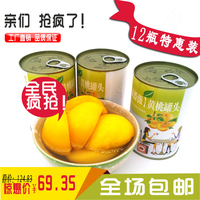【绿蔷薇】工厂直销新鲜糖水黄桃罐头新鲜水果食品425g*12罐包邮