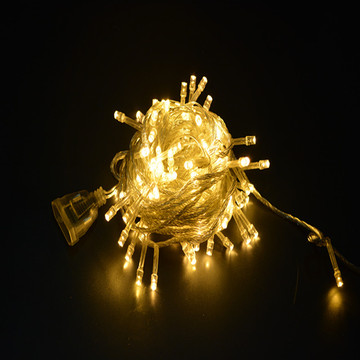标顶圣诞节装饰品白色黄色灯光100灯头纯铜线LED灯串圣诞装饰灯