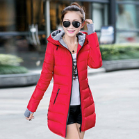 包邮2015冬季新款韩版女装大码羽绒服女中长款修身连帽外套