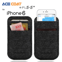 ACECOAT iPhone6直插手机袋 4.7毛毡手机包苹果6Plus手机套保护包