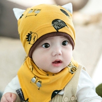 春秋婴儿帽子6-12个月小孩纯棉帽1-2岁婴幼儿套头帽男女宝宝帽子