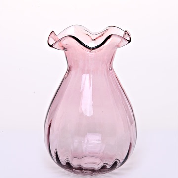 包邮 欧式 彩色透明玻璃花瓶  仿真花花插水培花瓶 家居装饰花器