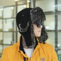 男女士冬季 韩版潮户外护耳加厚滑雪保暖帽子复古磨砂PU皮雷锋帽
