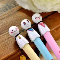 韩国文具 晴天娃娃 可爱 黑色水笔 中性笔 3款随机 0.38mm