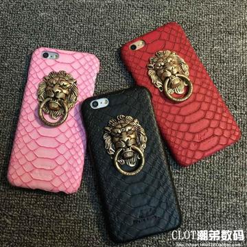 李晨同款苹果iphone6 plus手机壳男蛇纹狮子头金属扣iphone6外壳
