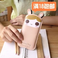 发韩版 PU皮超萌可爱萝莉 卡通手机套包 苹果手机袋 保护套