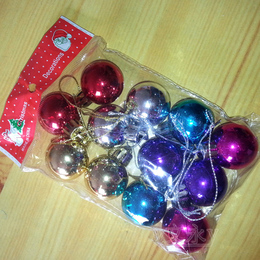 文永 圣诞树装饰挂件 3cm亮光球 电镀光球 圣诞节装饰品 亮光彩球