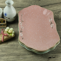 12寸鱼盘日式雪花和风餐具釉下彩陶瓷盘子家用创意菜餐盘特价包邮