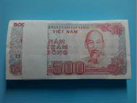 全新外国纸币越南盾500元面值外币1刀100张