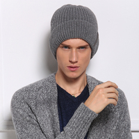 秋冬季户外时尚休闲韩版青年男士帽子针织毛线帽包头加厚保暖冬天