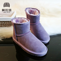 新款冬季雪地靴短靴子女靴短筒加绒加厚保暖时尚防滑棉靴女棉鞋