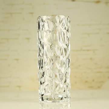 水晶玻璃花瓶欧式创意客厅摆件时尚透明插花花器现代家居装饰品