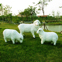 三羊开泰羊摆件树脂工艺品摆设 花园装饰家居景观仿真动物雕塑