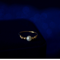 原创天然珍珠戒指指环闺蜜对戒14K注金不褪色不过敏礼物