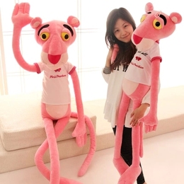 正版可爱达浪粉红豹毛绒玩具T恤粉红顽皮豹公仔1.5米大号生日礼物