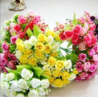 小玫瑰玫蕾绢花假花人造花塑料花批发装饰花 仿真花钻石仿真花艺