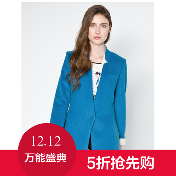 2015冬季新款女装剪标正品时尚大衣韩版女呢短西装A2BA34140